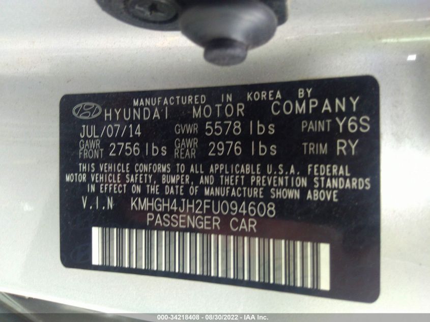 2015 HYUNDAI EQUUS SIGNATURE/ULTIMATE KMHGH4JH2FU094608