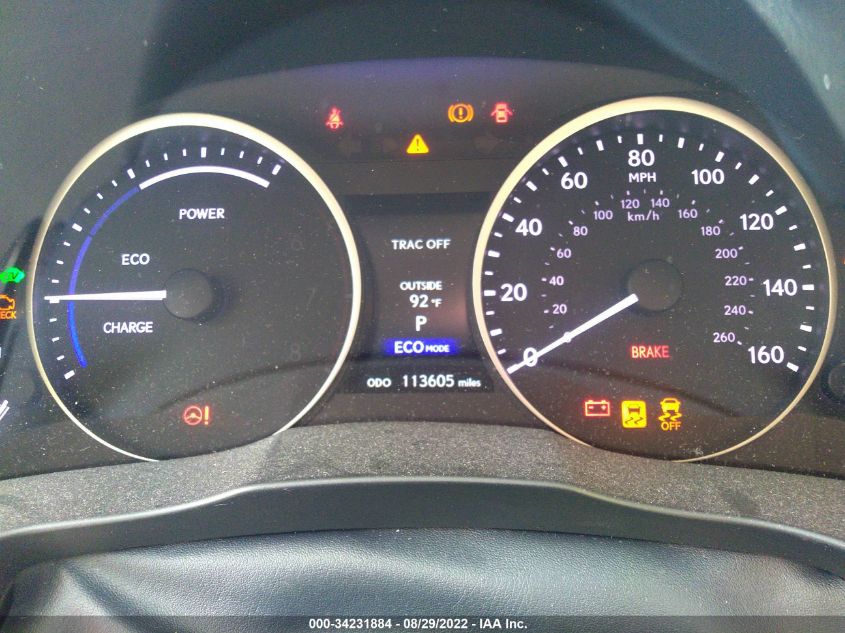 2013 LEXUS ES 300H HYBRID JTHBW1GG7D2034199