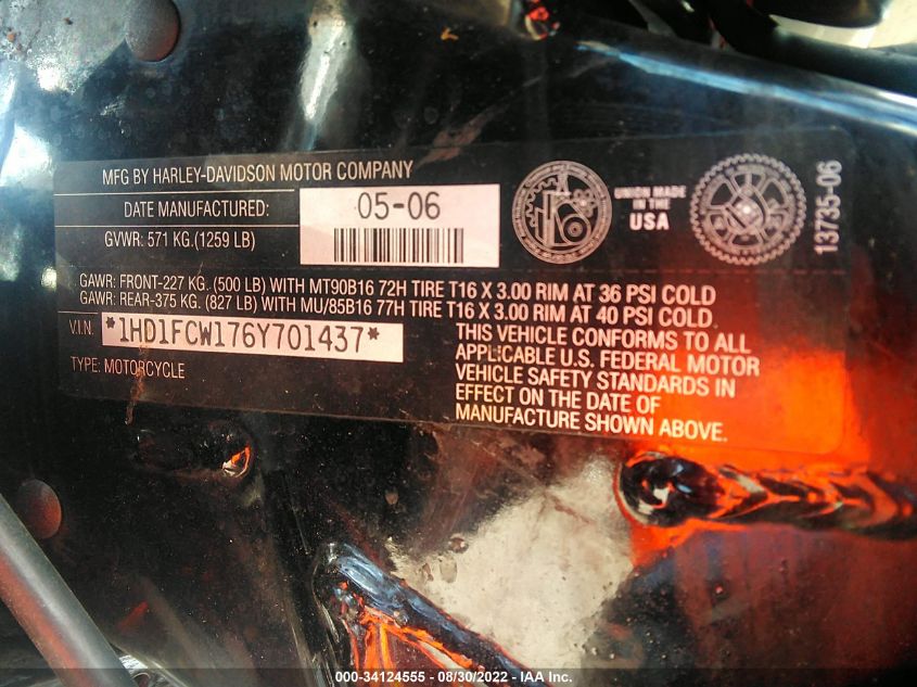 2006 HARLEY-DAVIDSON FLHTCUI 1HD1FCW176Y701437