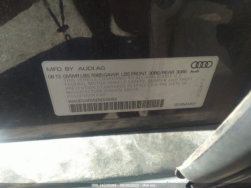 2014 AUDI S8 WAUD2AFD5EN005066