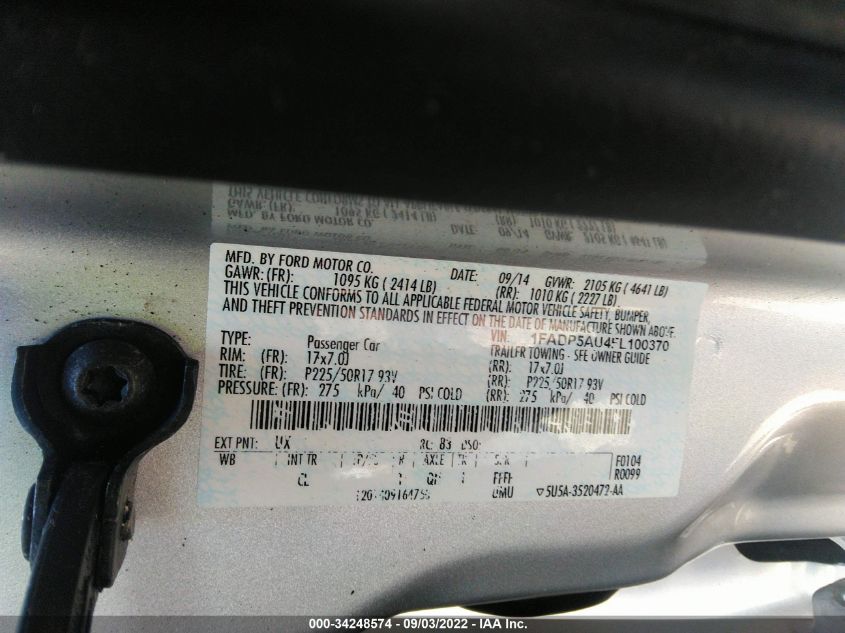 2015 FORD C-MAX HYBRID SE 1FADP5AU4FL100370
