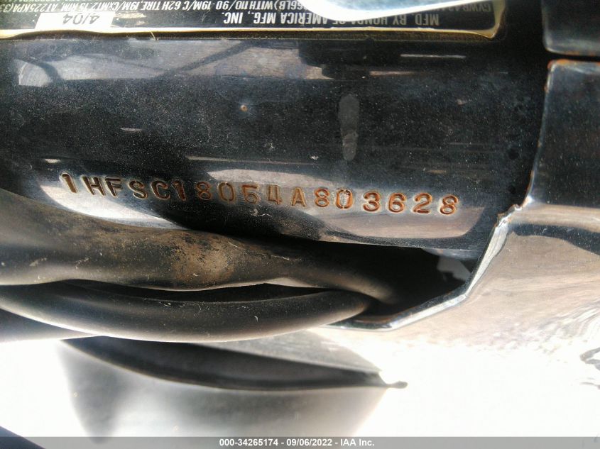 2004 HONDA VT1100 C 1HFSC18054A803628