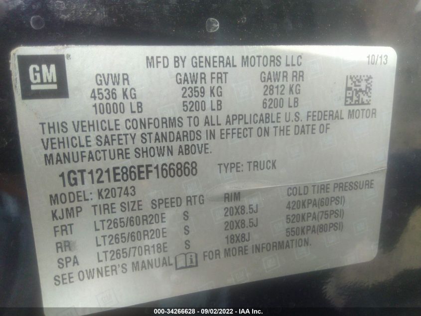 2014 GMC SIERRA 2500HD SLT 1GT121E86EF166868