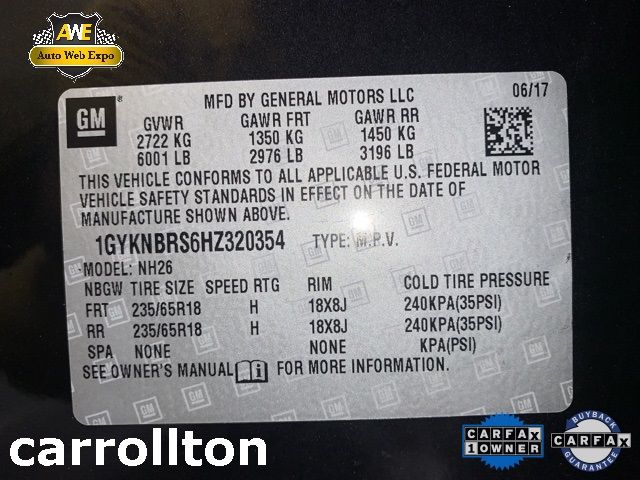 2017 CADILLAC XT5 LUXURY FWD 1GYKNBRS6HZ320354