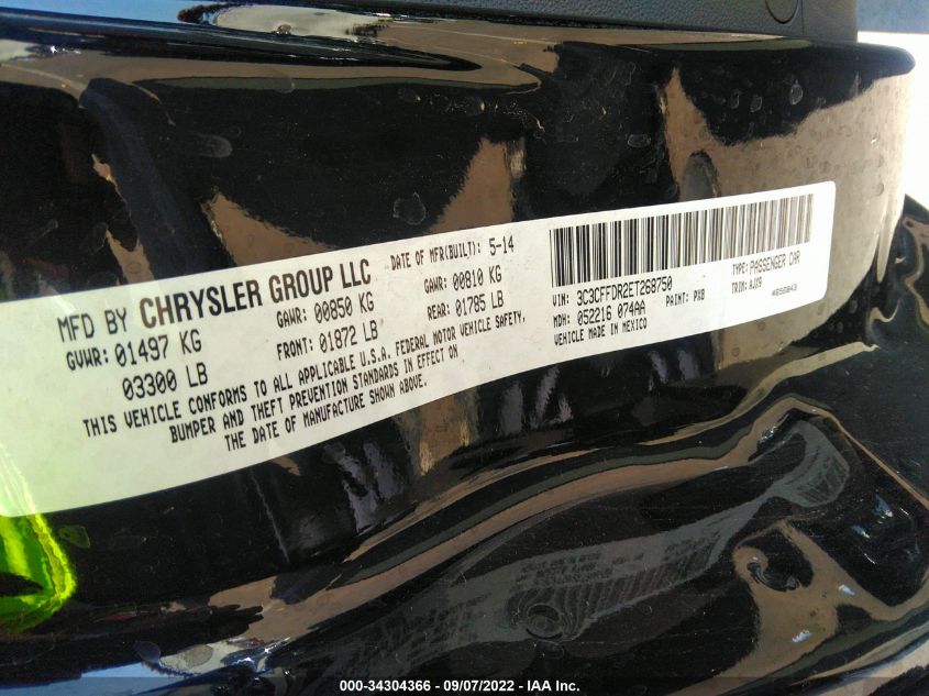 2014 FIAT 500C POP 3C3CFFDR2ET268750