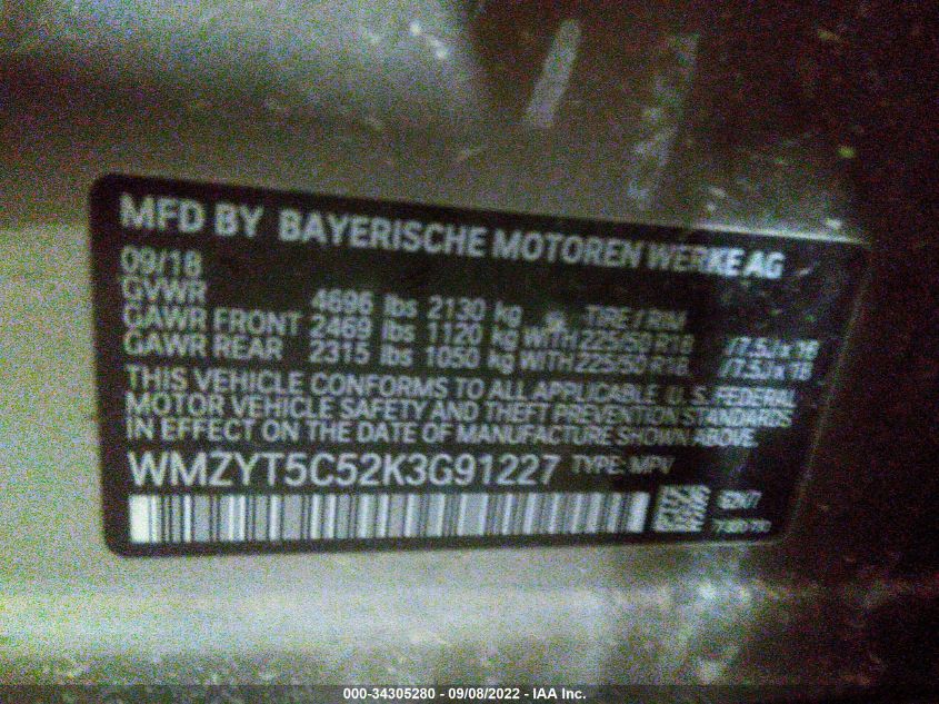 2019 MINI COUNTRYMAN COOPER S WMZYT5C52K3G91227