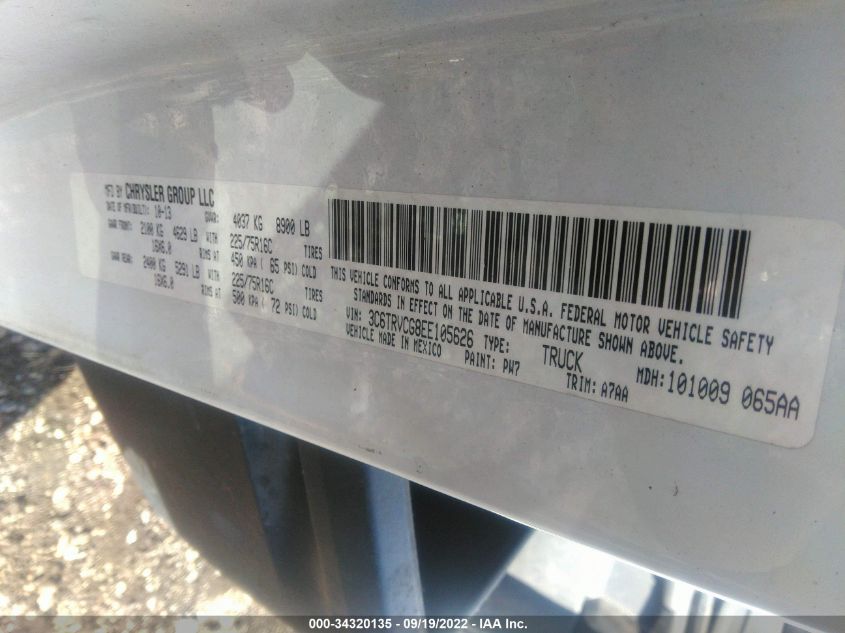 2014 RAM PROMASTER 3C6TRVCG8EE105626