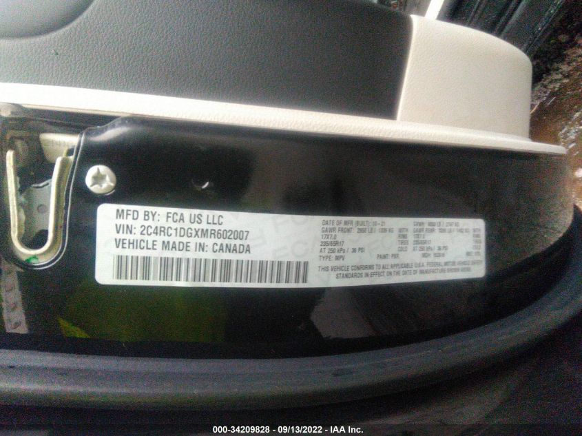 2021 CHRYSLER VOYAGER LXI 2C4RC1DGXMR602007