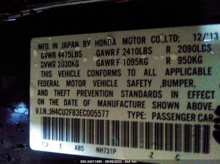 2014 ACURA TSX SPECIAL EDITION JH4CU2F83EC005577