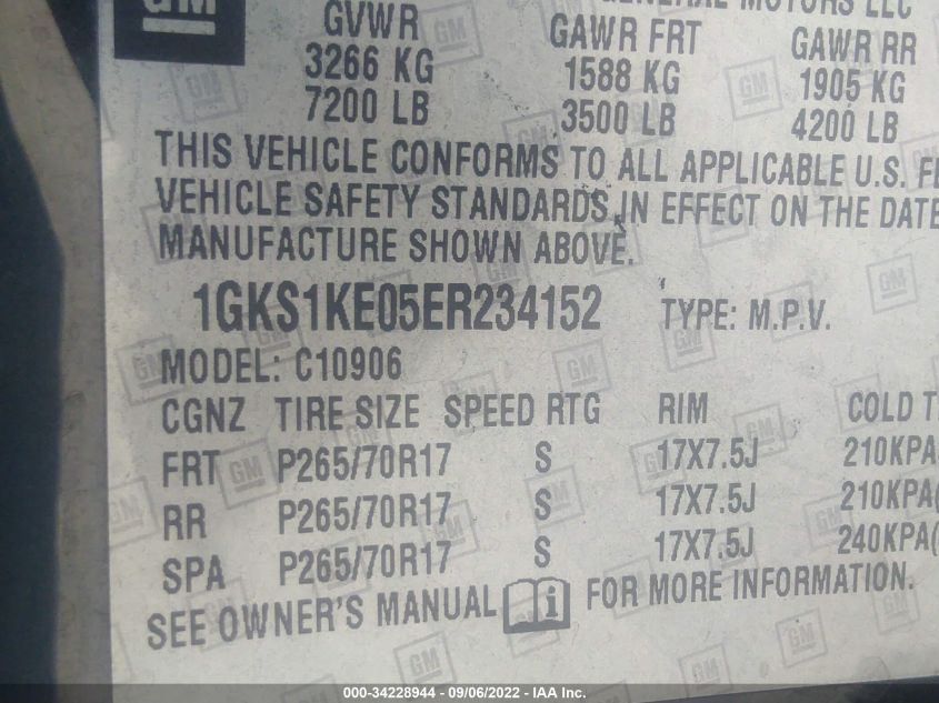 2014 GMC YUKON XL SLT 1GKS1KE05ER234152