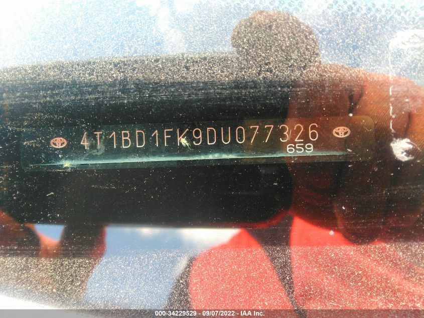 2013 TOYOTA CAMRY HYBRID LE/XLE 4T1BD1FK9DU077326