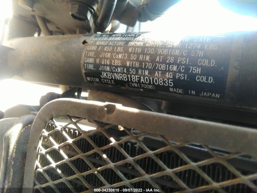2015 KAWASAKI VN1700 B JKBVNRB18FA010835