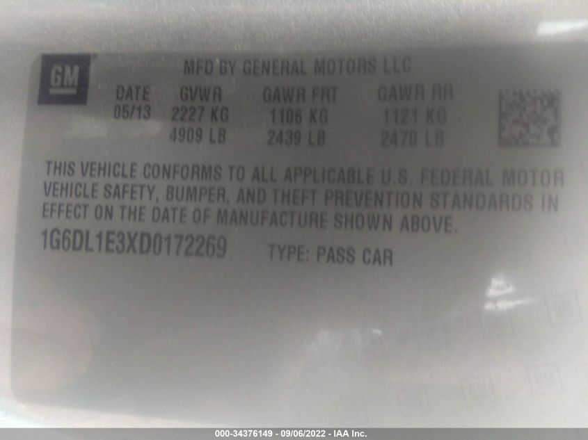 2013 CADILLAC CTS COUPE PERFORMANCE 1G6DL1E3XD0172269