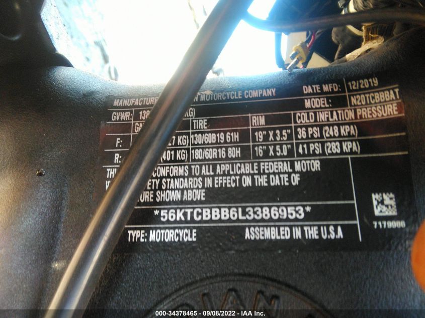 2020 INDIAN MOTORCYCLE CO. CHIEFTAIN 56KTCBBB6L3386953