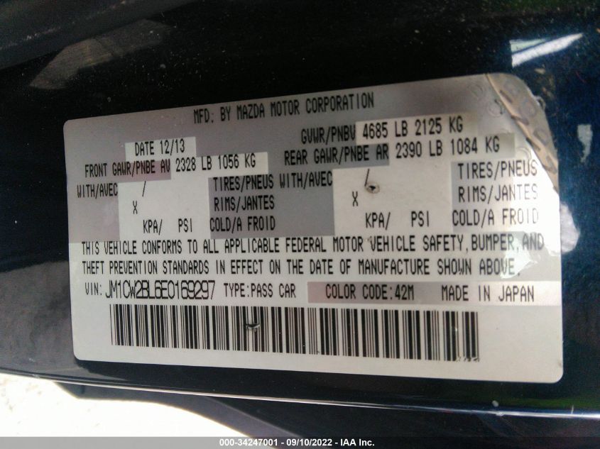 2014 MAZDA MAZDA5 SPORT JM1CW2BL6E0169297