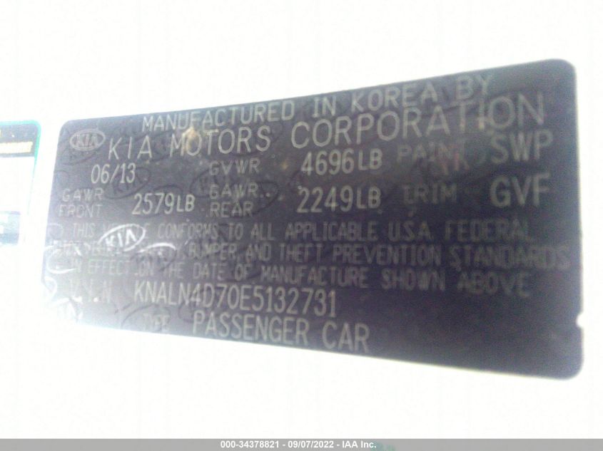 2014 KIA CADENZA PREMIUM KNALN4D70E5132731