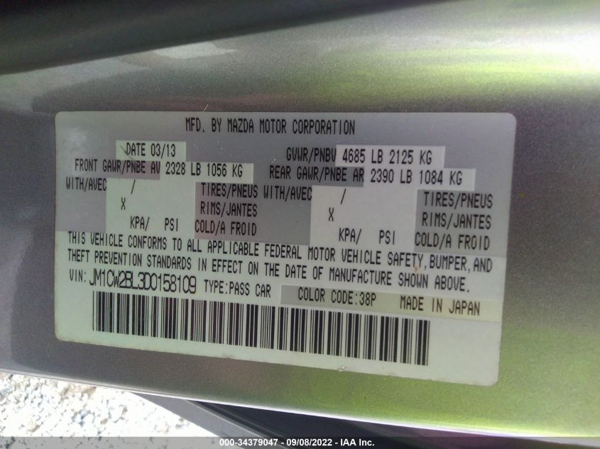 2013 MAZDA MAZDA5 SPORT JM1CW2BL3D0158109