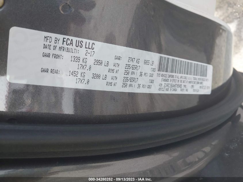 2017 CHRYSLER PACIFICA TOURING-L - 2C4RC1BG4HR705495