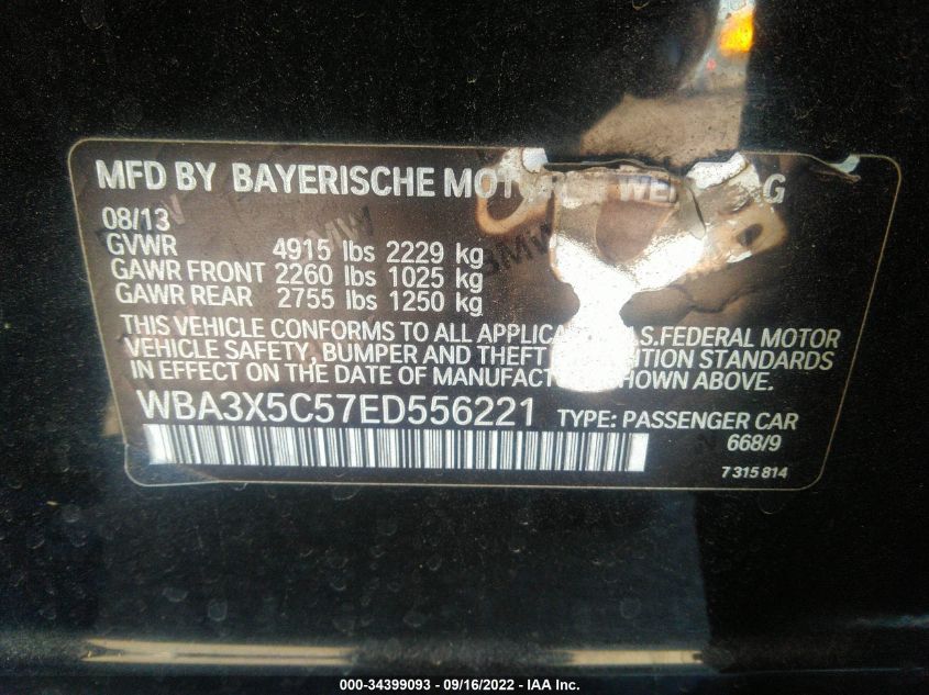 2014 BMW 3 SERIES GRAN TURISMO 328I XDRIVE WBA3X5C57ED556221