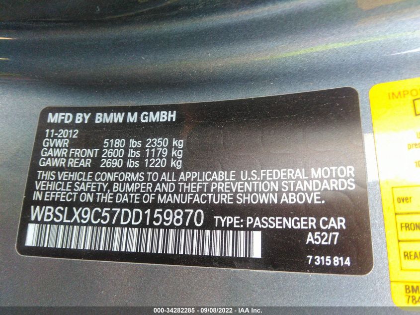 2013 BMW M6 WBSLX9C57DD159870