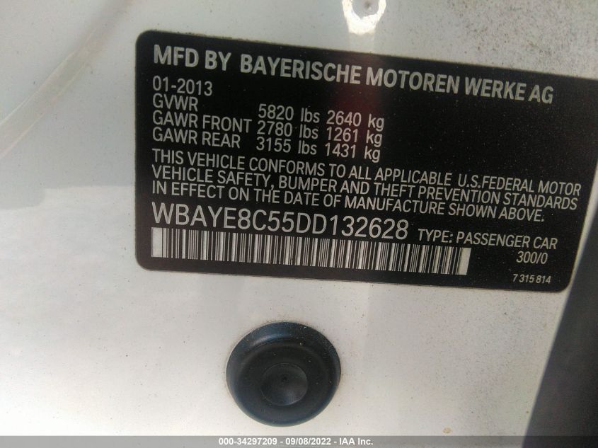 2013 BMW 7 SERIES 750LI WBAYE8C55DD132628