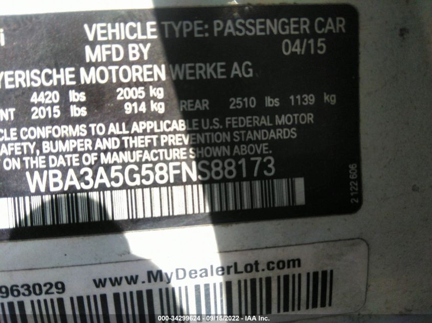2015 BMW 328 I WBA3A5G58FNS88173