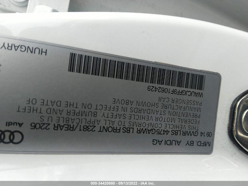 2015 AUDI A3 2.0 TDI PREMIUM PLUS WAUCJGFF9F1062429