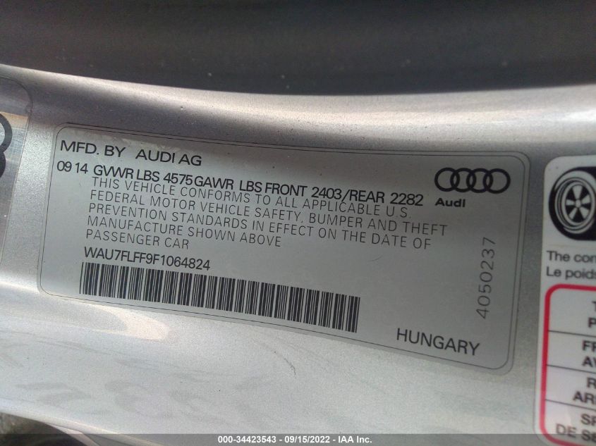 2015 AUDI A3 2.0T PREMIUM WAU7FLFF9F1064824