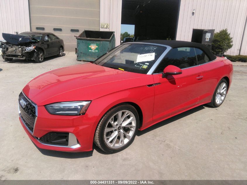 2022 AUDI A5 CABRIOLET PREMIUM WAU2AGF57NN006032
