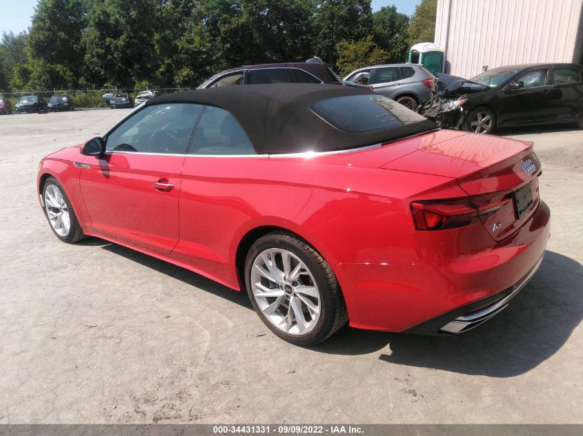 2022 AUDI A5 CABRIOLET PREMIUM WAU2AGF57NN006032