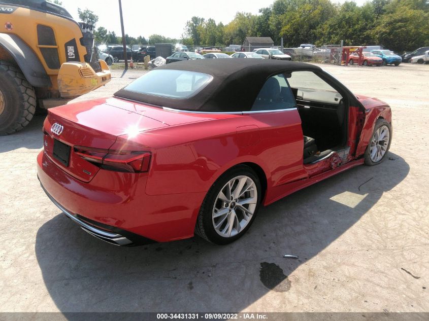 2022 AUDI A5 CABRIOLET PREMIUM WAU2AGF57NN006032