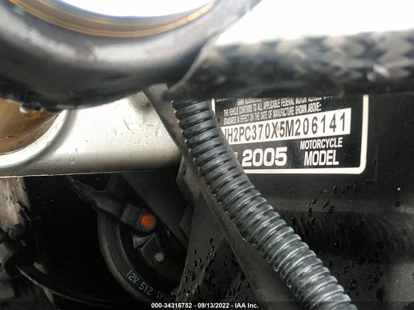 2005 HONDA CBR600 RR JH2PC370X5M206141