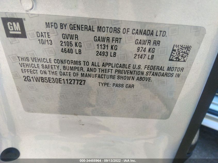 2014 CHEVROLET IMPALA LIMITED LT 2G1WB5E30E1127727