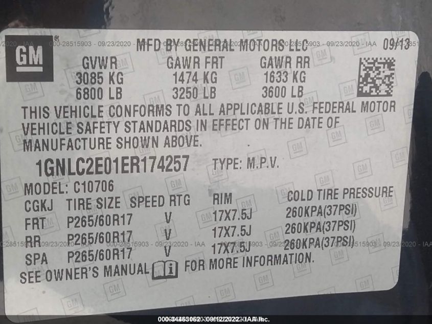 2014 CHEVROLET TAHOE COMMERCIAL 1GNLC2E01ER174257