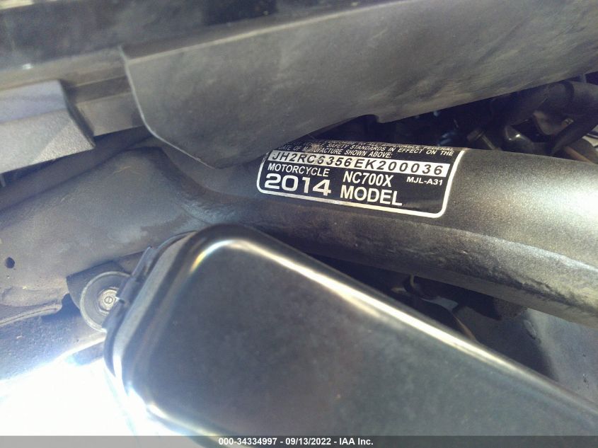 2014 HONDA NC700X JH2RC6356EK200036