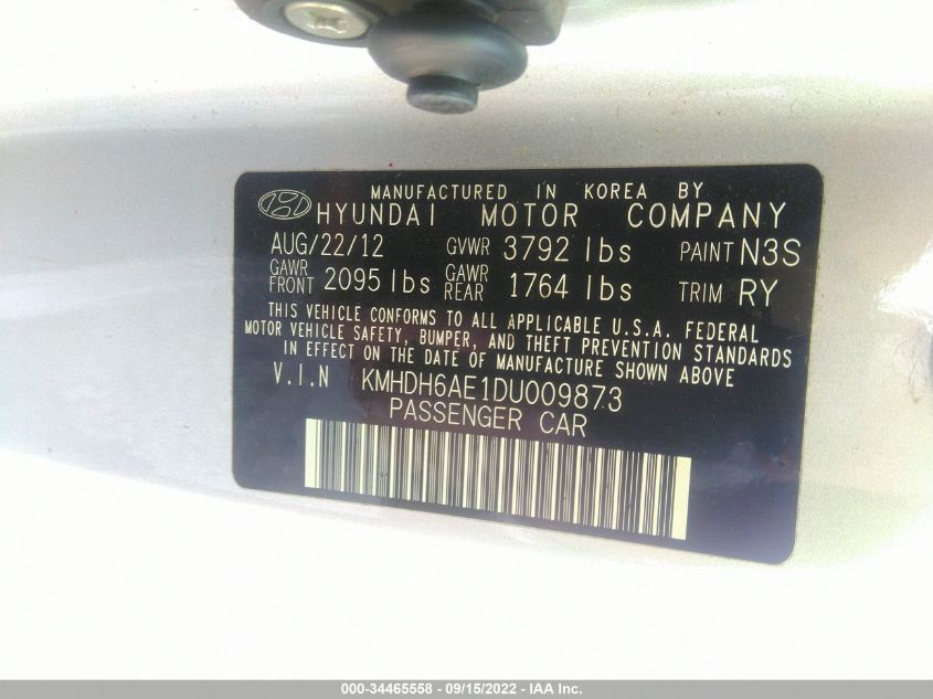 2013 HYUNDAI ELANTRA COUPE GS KMHDH6AE1DU009873