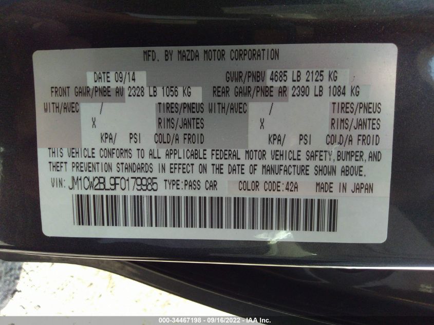 2015 MAZDA MAZDA5 SPORT JM1CW2BL9F0179985