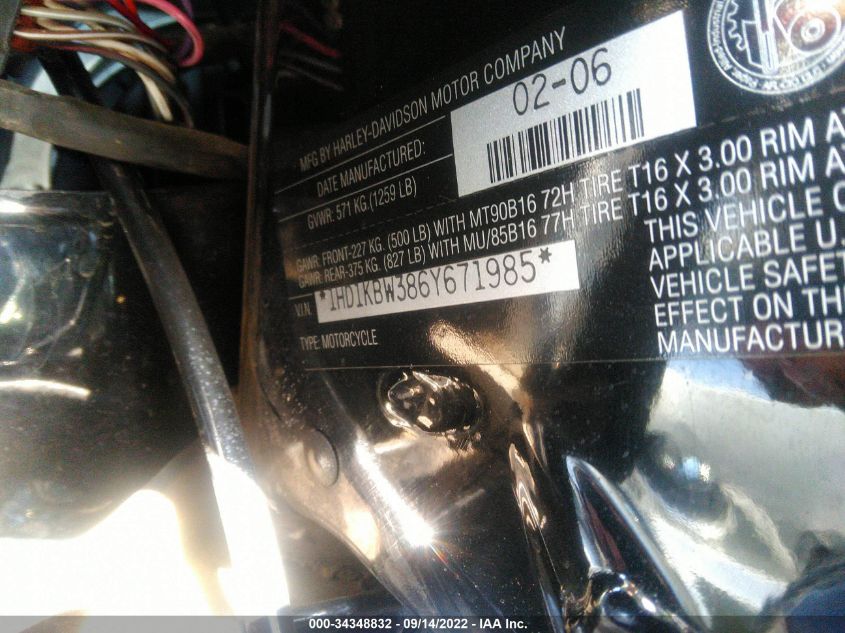 2006 HARLEY-DAVIDSON FLHXI CALIFORNIA 1HD1KBW386Y671985
