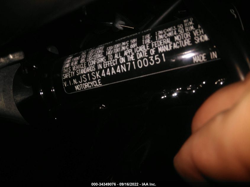 2022 SUZUKI DR-Z400 SM JS1SK44A4N7100351