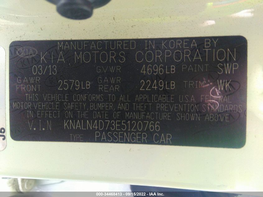 2014 KIA CADENZA PREMIUM KNALN4D73E5120766