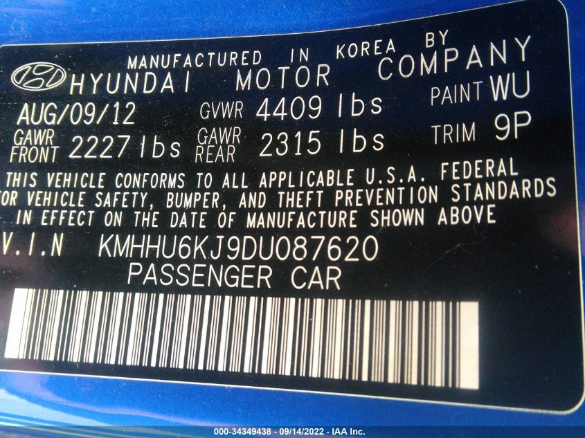 2013 HYUNDAI GENESIS COUPE 3.8 TRACK KMHHU6KJ9DU087620
