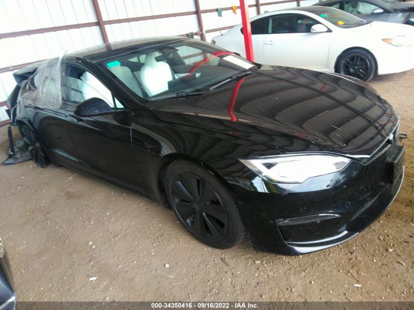 2022 Tesla Model S black vin: 5YJSA1E5XNF470867