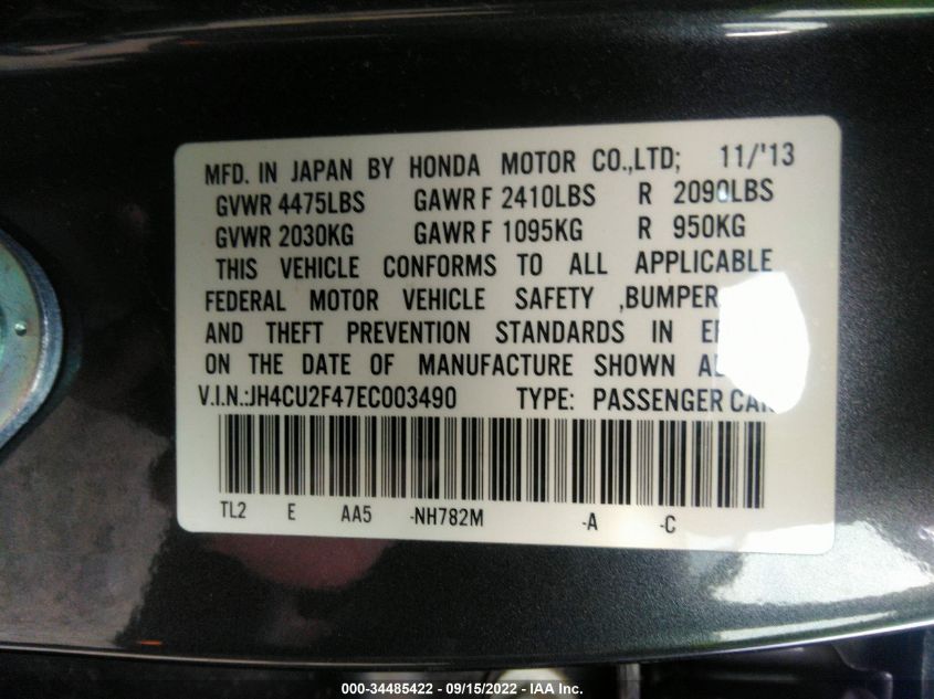 2014 ACURA TSX JH4CU2F47EC003490