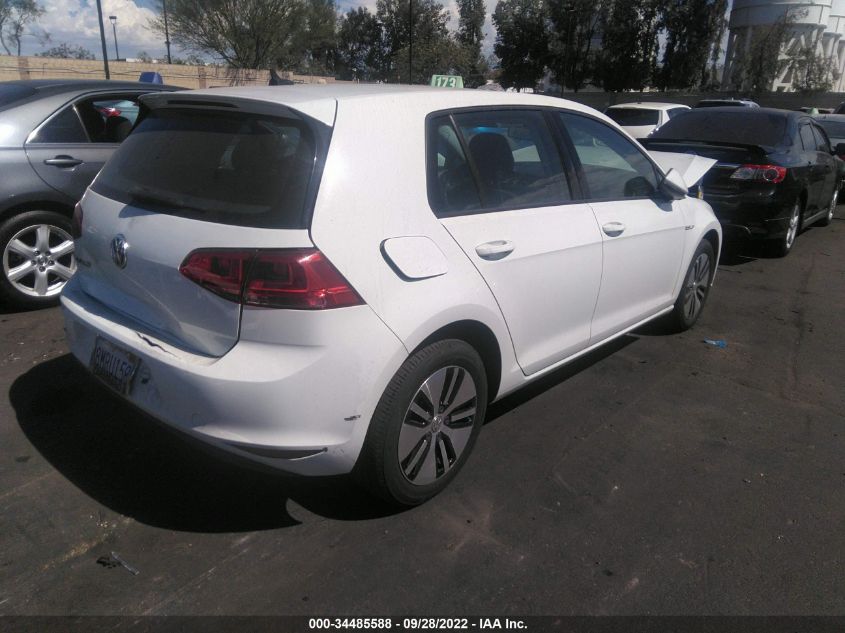 2016 VOLKSWAGEN E-GOLF SE WVWKP7AU4GW912720