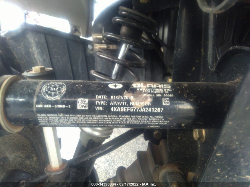 2018 POLARIS SPORTSMAN 570 EPS UTILITY EDITION 4XASEF577JA241267