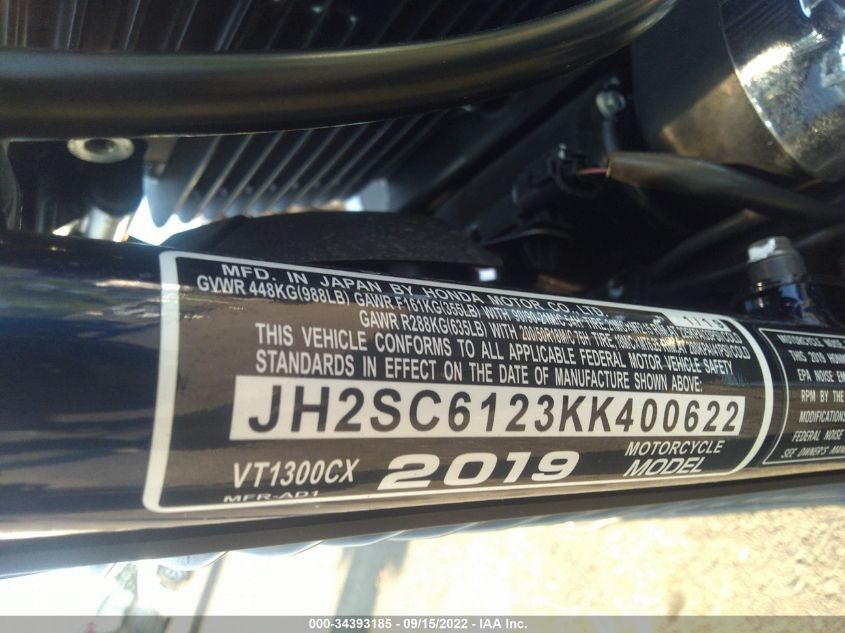 2019 HONDA VT1300 CX JH2SC6123KK400622