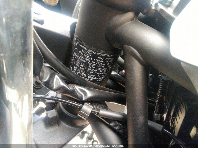2022 KAWASAKI EX650 M ML5EXEM16NDA59696