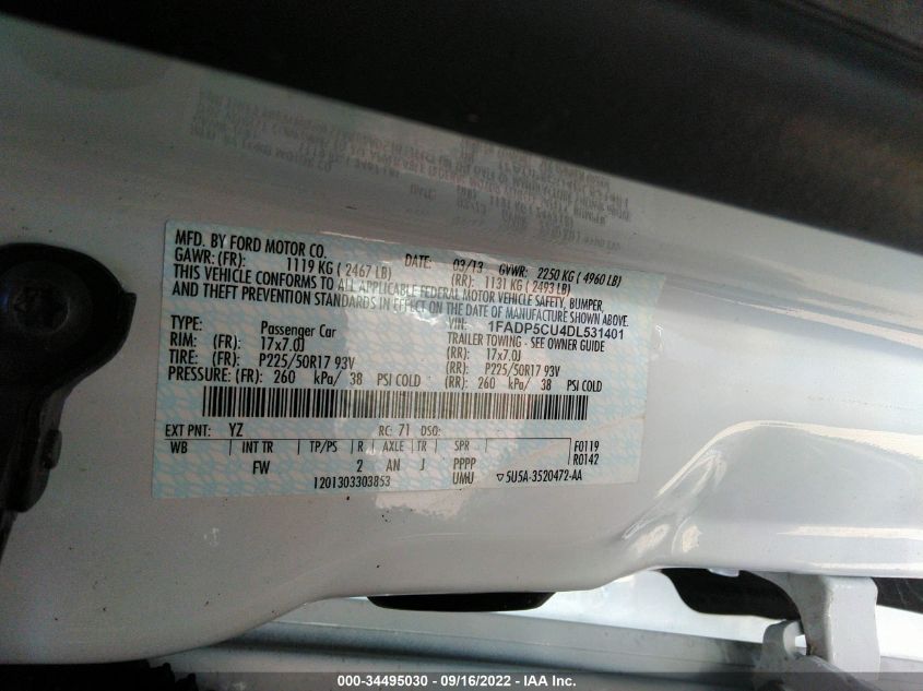 2013 FORD C-MAX ENERGI SEL 1FADP5CU4DL531401