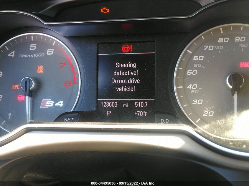 2013 AUDI S4 PRESTIGE WAUKGAFL2DA170949
