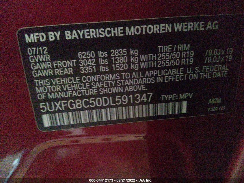 2013 BMW X6 5UXFG8C50DL591347